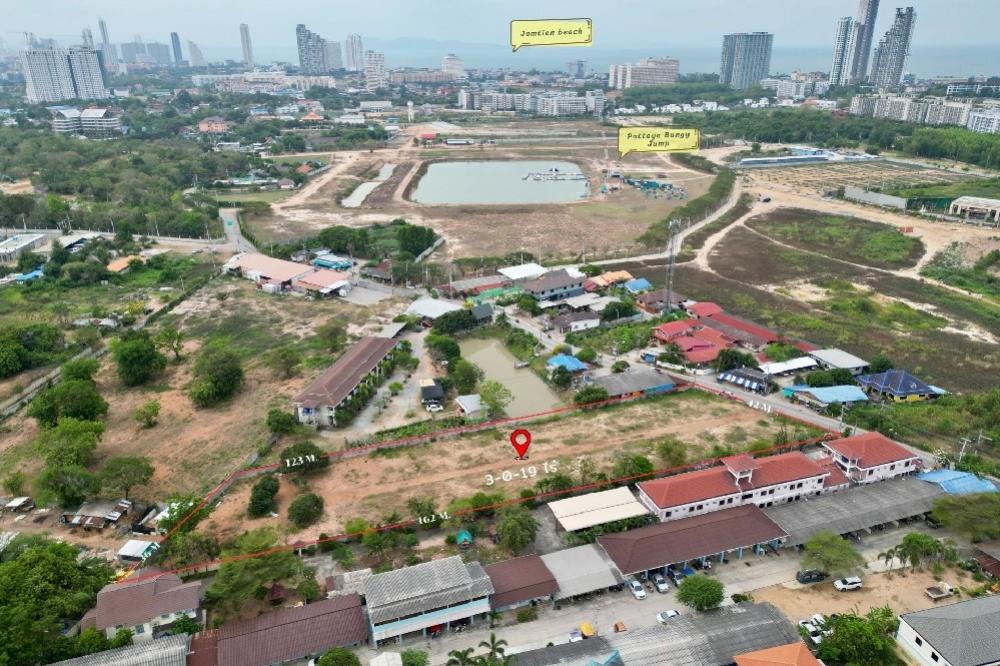 ขายที่ดินพัทยา บางแสน ชลบุรี สัตหีบ : ที่ดินใกล้ทะเล พัทยา เทพประสิทธิ์ซอย7 ขนาด 3-0-14.6 ไร่ ถมแล้ว ผังสีแดง