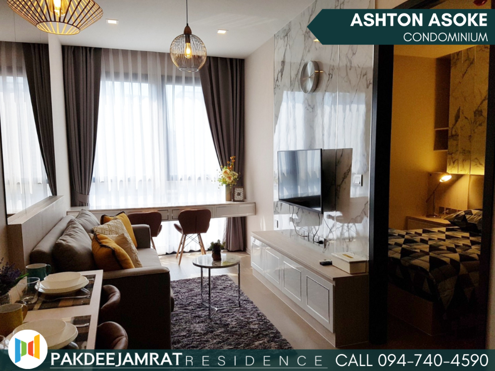 For RentCondoSukhumvit, Asoke, Thonglor : Rent Ashton Asoke | 1 bedroom 1 bathroom | size 35 sq.m. | 35,000 baht / month |