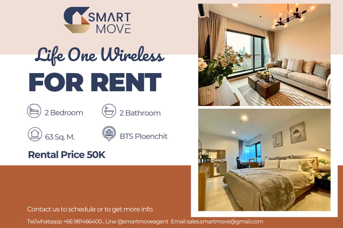 ให้เช่าคอนโดวิทยุ ชิดลม หลังสวน : Code C20240301726..........Life One Wireless สำหรับเช่า, 2 ห้องนอน, 2 ห้องน้ำ, ชั้นสูง, แต่งครบ, พร้อมเข้าอยู่