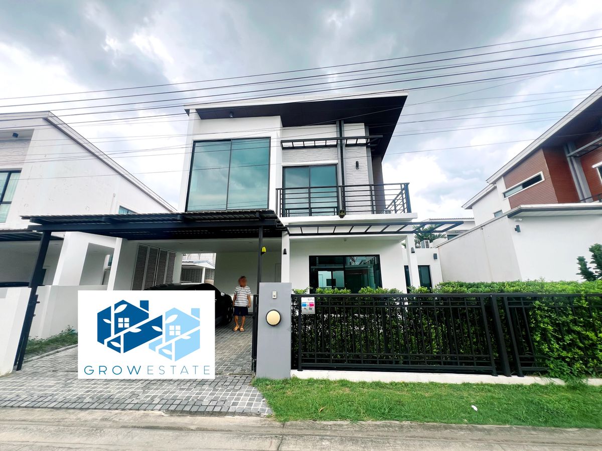 For RentHouseLadkrabang, Suwannaphum Airport : P-2488 For rent/Urgent! Pruksa WE/2 Onnut Praram9 beautiful house near Suvarnabhumi Airport.
