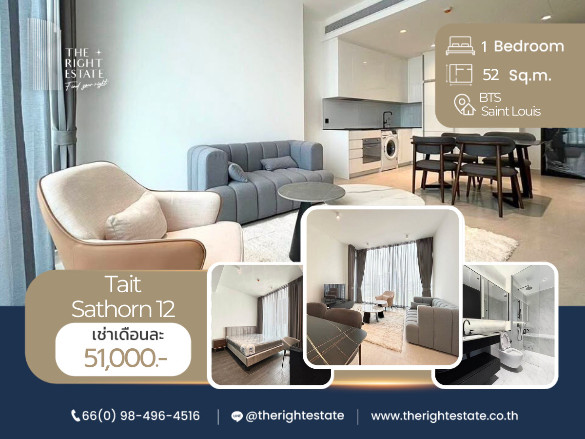 For RentCondoSathorn, Narathiwat : 🌿 Tait Sathorn 12 🌿 Nice room!! fully furnished 🛏 1 Bed 52.48 Sq.m near Sathorn