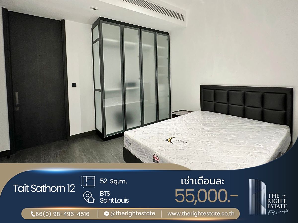 For RentCondoSathorn, Narathiwat : 🌿 Tait Sathorn 12 🌿 Nice room!! fully furnished 🛏 1 Bed 52.50 Sq.m near Sathorn