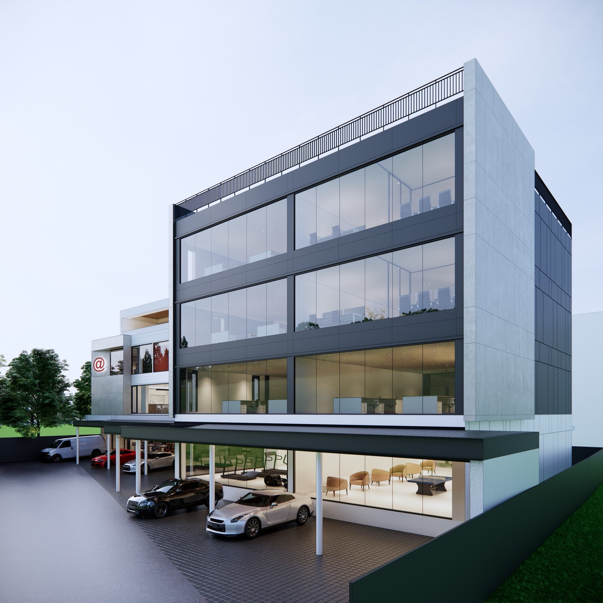 ให้เช่าสำนักงานพัฒนาการ ศรีนครินทร์ : 4 floor building Office for Rent size 223 sq.m per floor , 10 parking car, only 15 minute to Thonglor