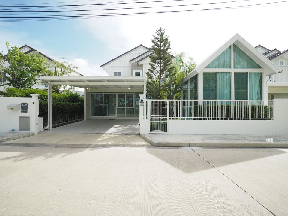 For RentHouseSamut Prakan,Samrong : Single house for rent, furnished, Vilagio 2 Srinakarin-Bangna