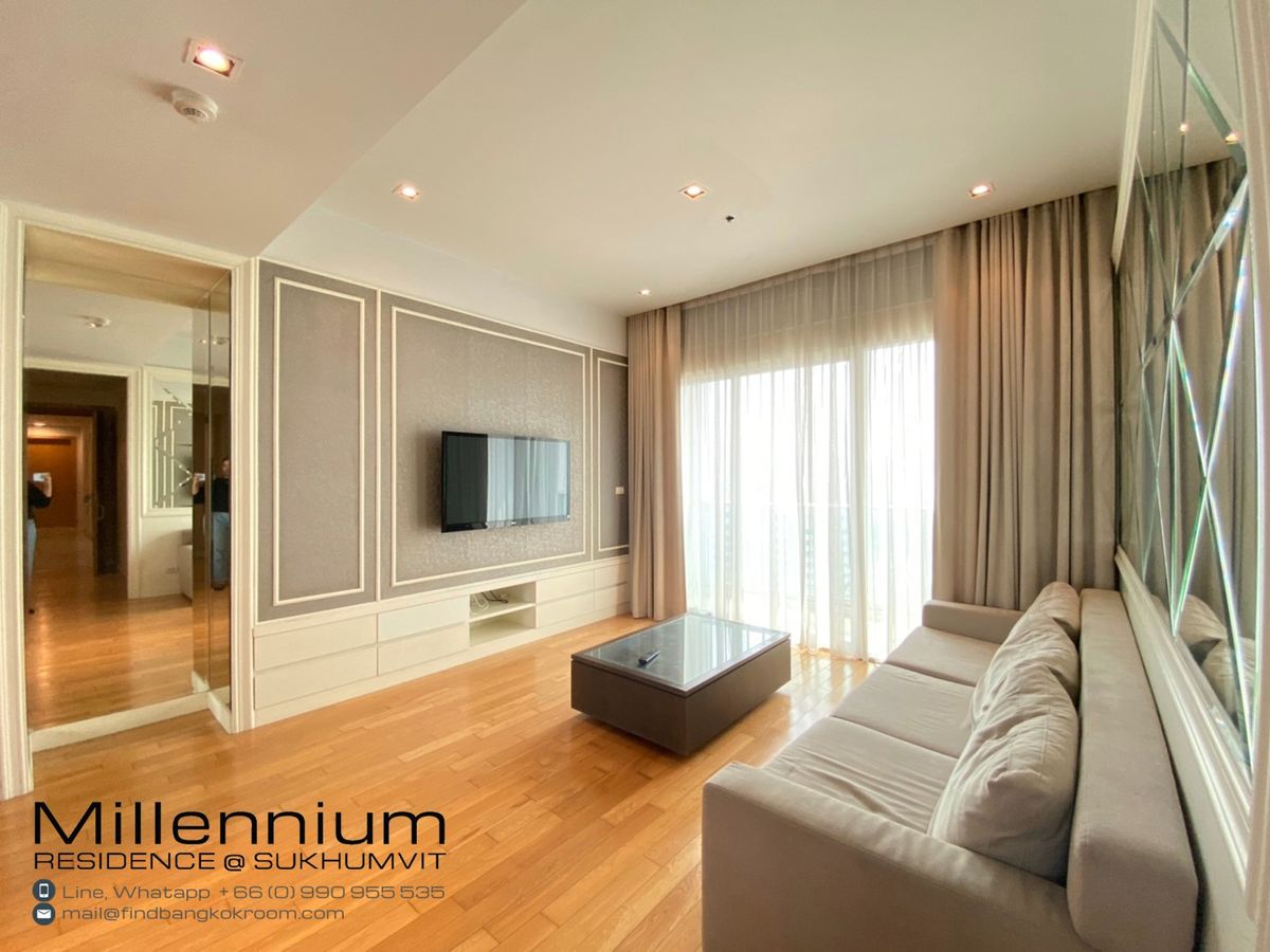 ให้เช่าคอนโดสุขุมวิท อโศก ทองหล่อ : Millennium Residence @ Sukhumvit Bangkok Condominium 128 sq.m สำหรับค่าเช่า