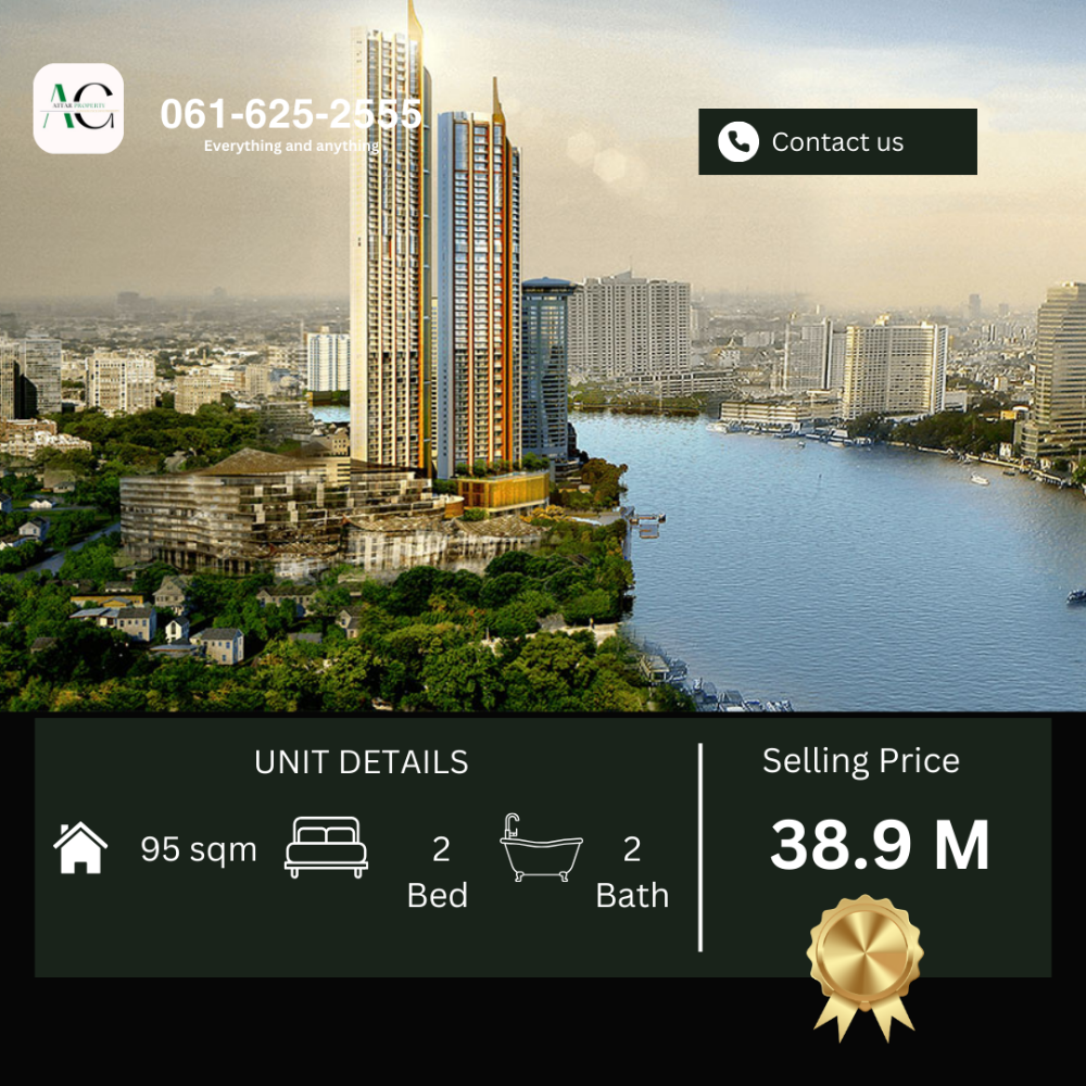 For SaleCondoWongwianyai, Charoennakor : *FOR SALE* Magnolias waterfront Residences ICONSIAM | 2 bed | 061-625-2555