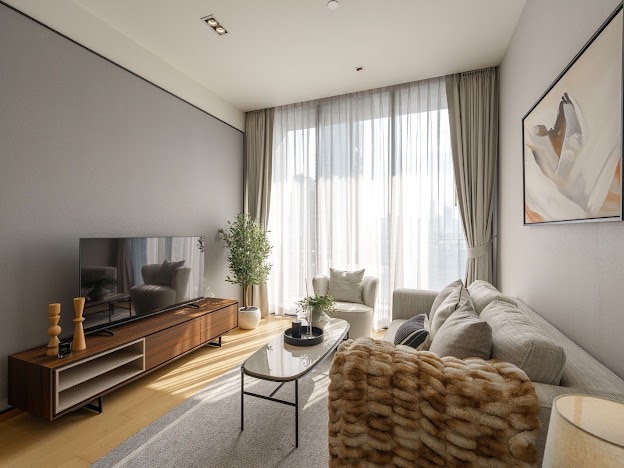 For RentCondoWitthayu, Chidlom, Langsuan, Ploenchit : for rent 1 bedroom biggest size 57sqm. fully furnished