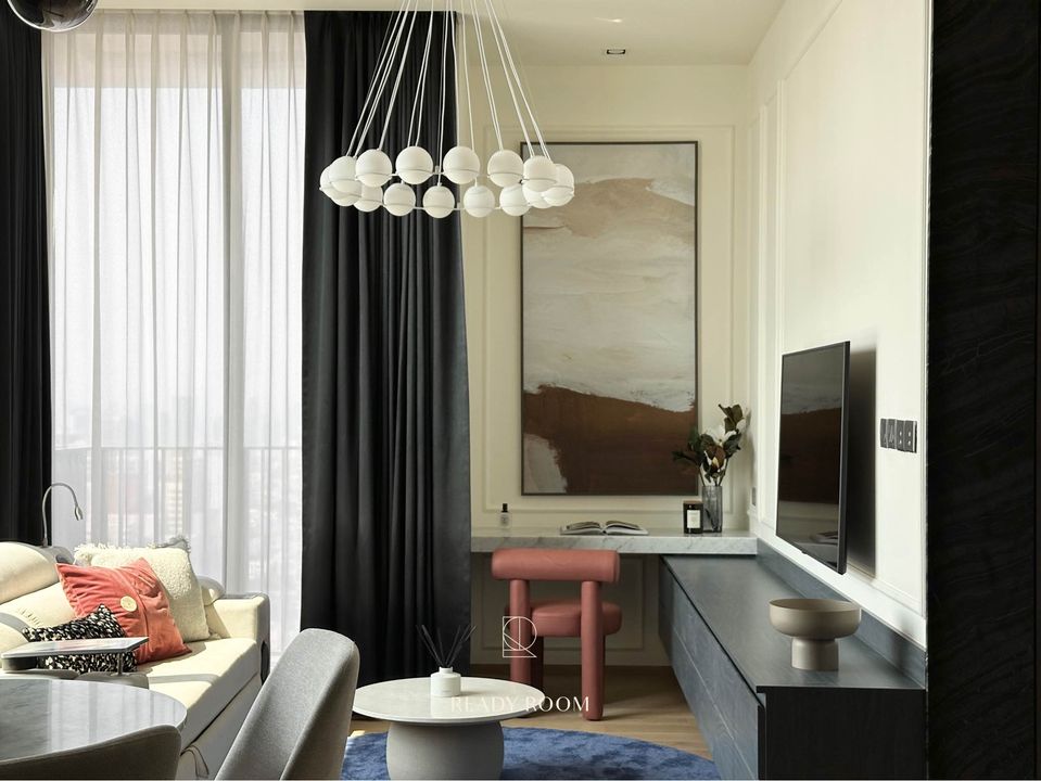 For RentCondoWitthayu, Chidlom, Langsuan, Ploenchit : 2 bedrooms, beautifully decorated, high floor, unblocked view, ready to move in.