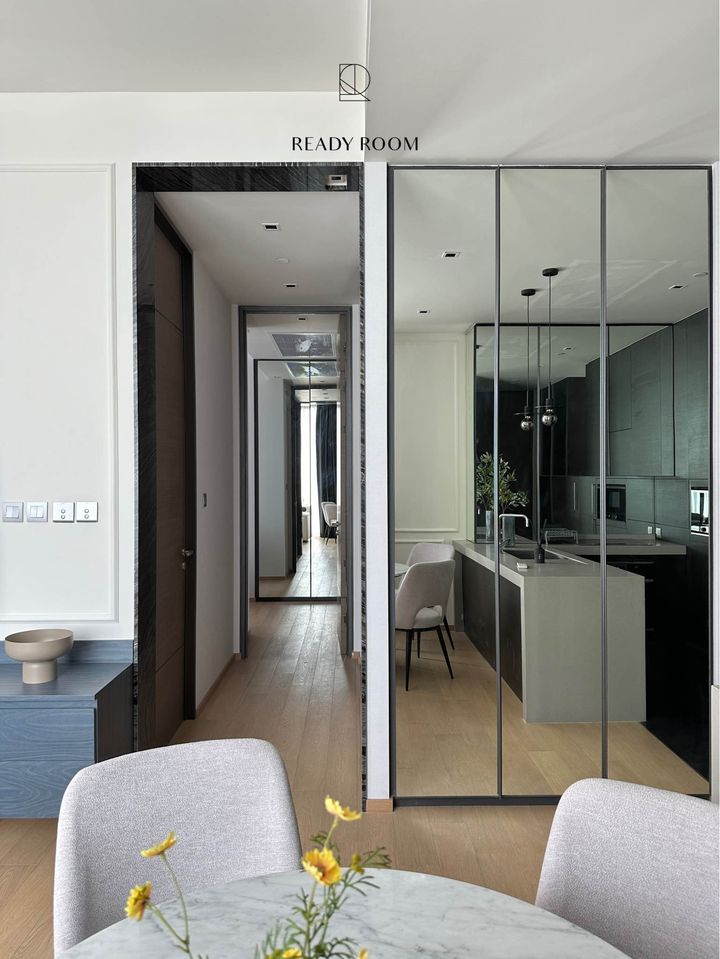 For RentCondoWitthayu, Chidlom, Langsuan, Ploenchit : 2 bedrooms, beautifully decorated, high floor, unblocked view, ready to move in.