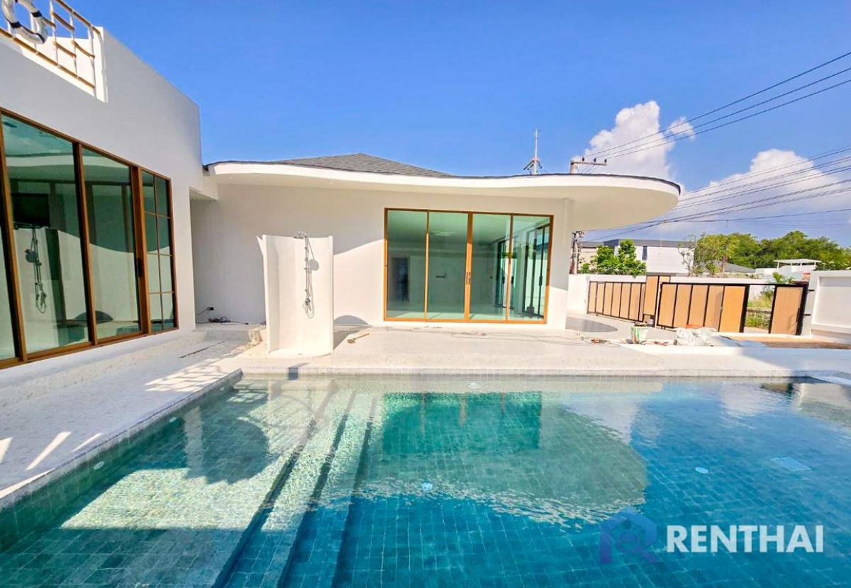 For SalePattaya, Bangsaen, Chonburi : Modern Pool Villa for sale only 5 minutes to Jomtien beach