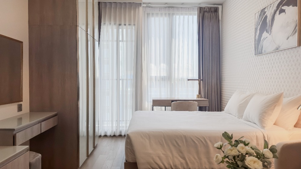 For RentCondoRatchathewi,Phayathai : 🔥Available🔥 Condo for rent, Park Origin Phayathai, 1 Bedroom 25 sq m. 🔥🔥 Near BTS Phaya Thai, only 300 meters, new room, high ceiling, beautifully decorated, fully furnished, free WI-FI.