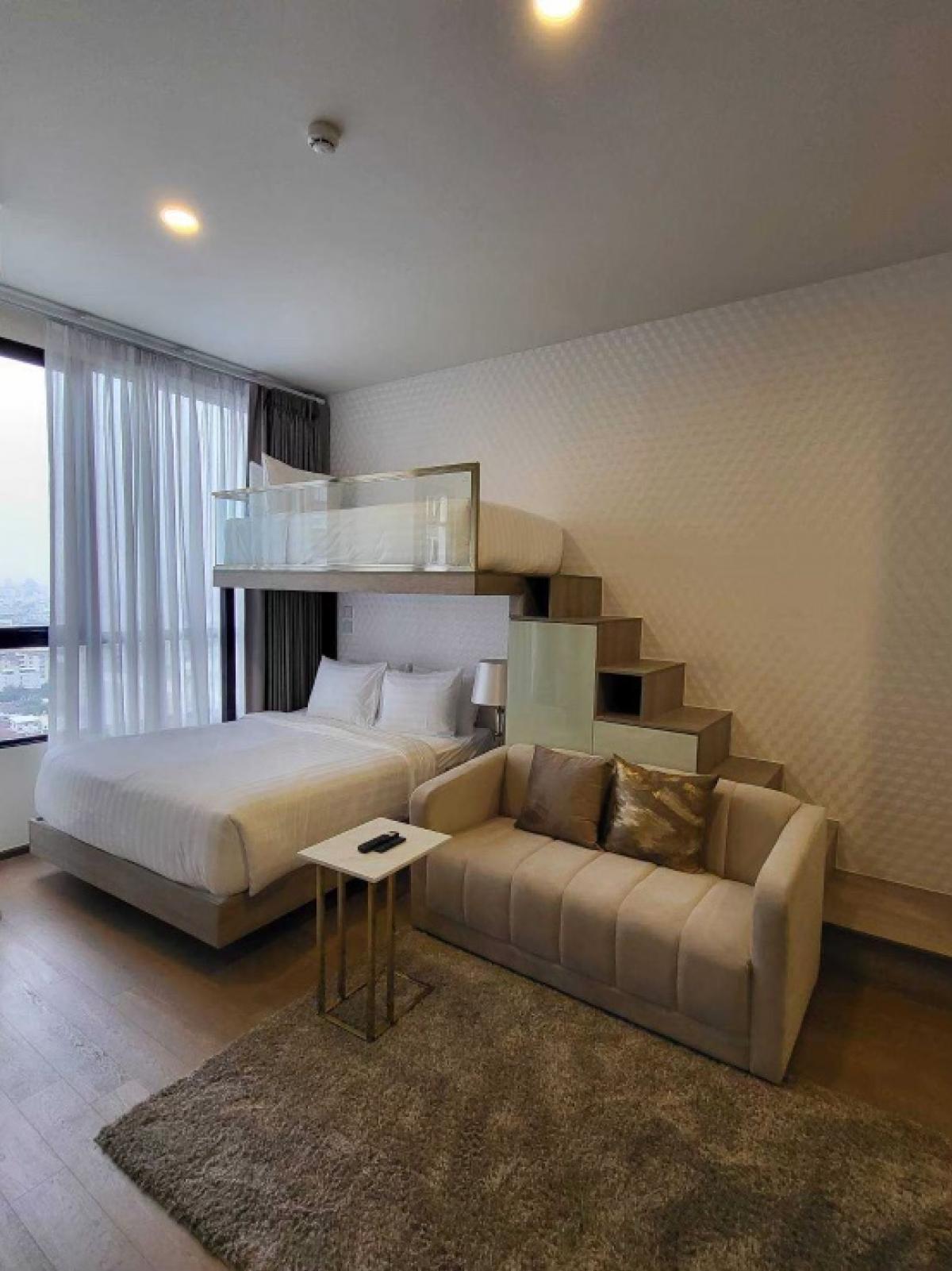 ให้เช่าคอนโดราชเทวี พญาไท : 🔥ห้องว่างพร้อมเข้าอยู่🔥🔥 ให้เช่าคอนโด 1 Bedroom with Bunk bed 29 sqm. 🔥 ใกล้ BTS พญาไท เพียง 300 เมตร ห้องใหม่ เพดานสูง ฟรี Wi-Fi