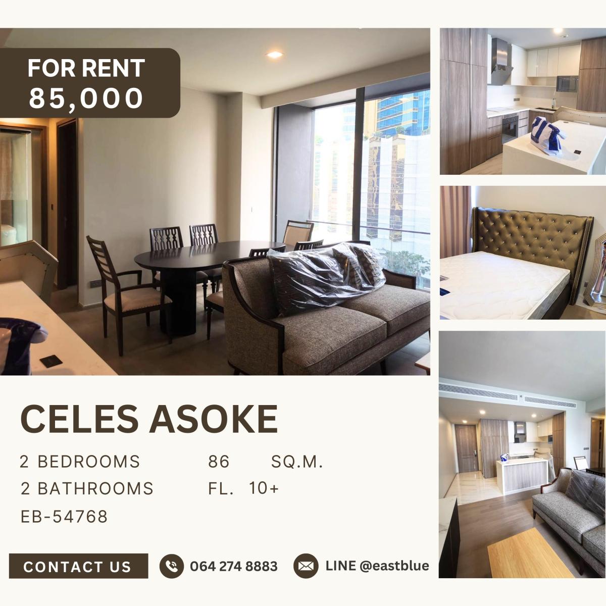 For RentCondoSukhumvit, Asoke, Thonglor : Celes Asoke, 2 bed, 85000 per month