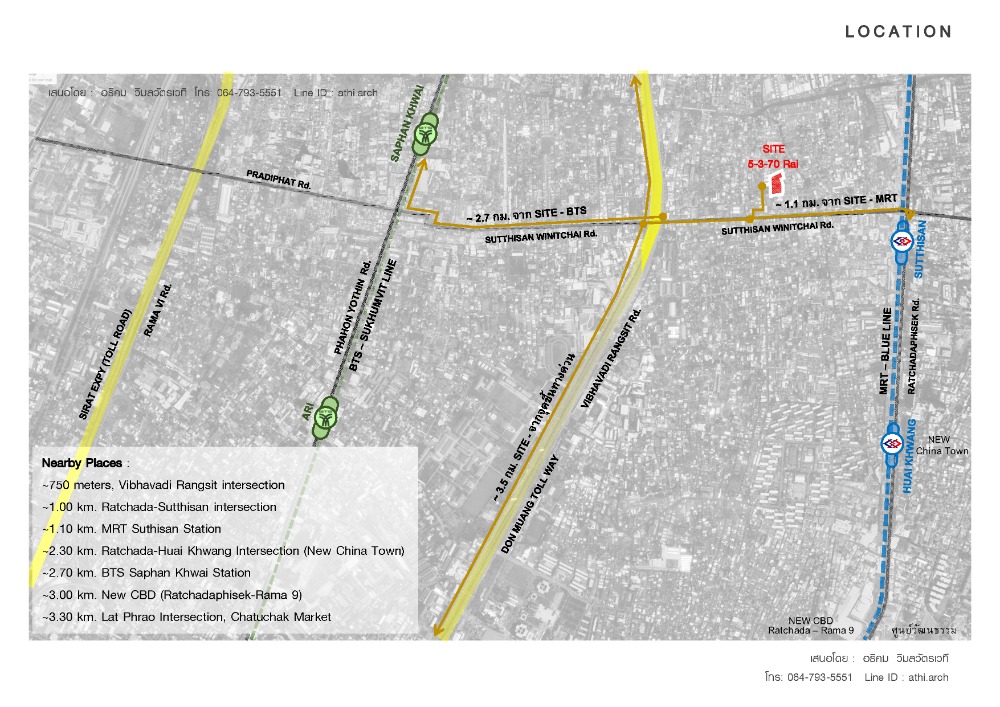 ขายที่ดินรัชดา ห้วยขวาง : ขายที่ดิน 5-3-70 ไร่ ทำเลดี แปลงศักยภาพ ใจกลางอินทามระ-สุทธิสาร