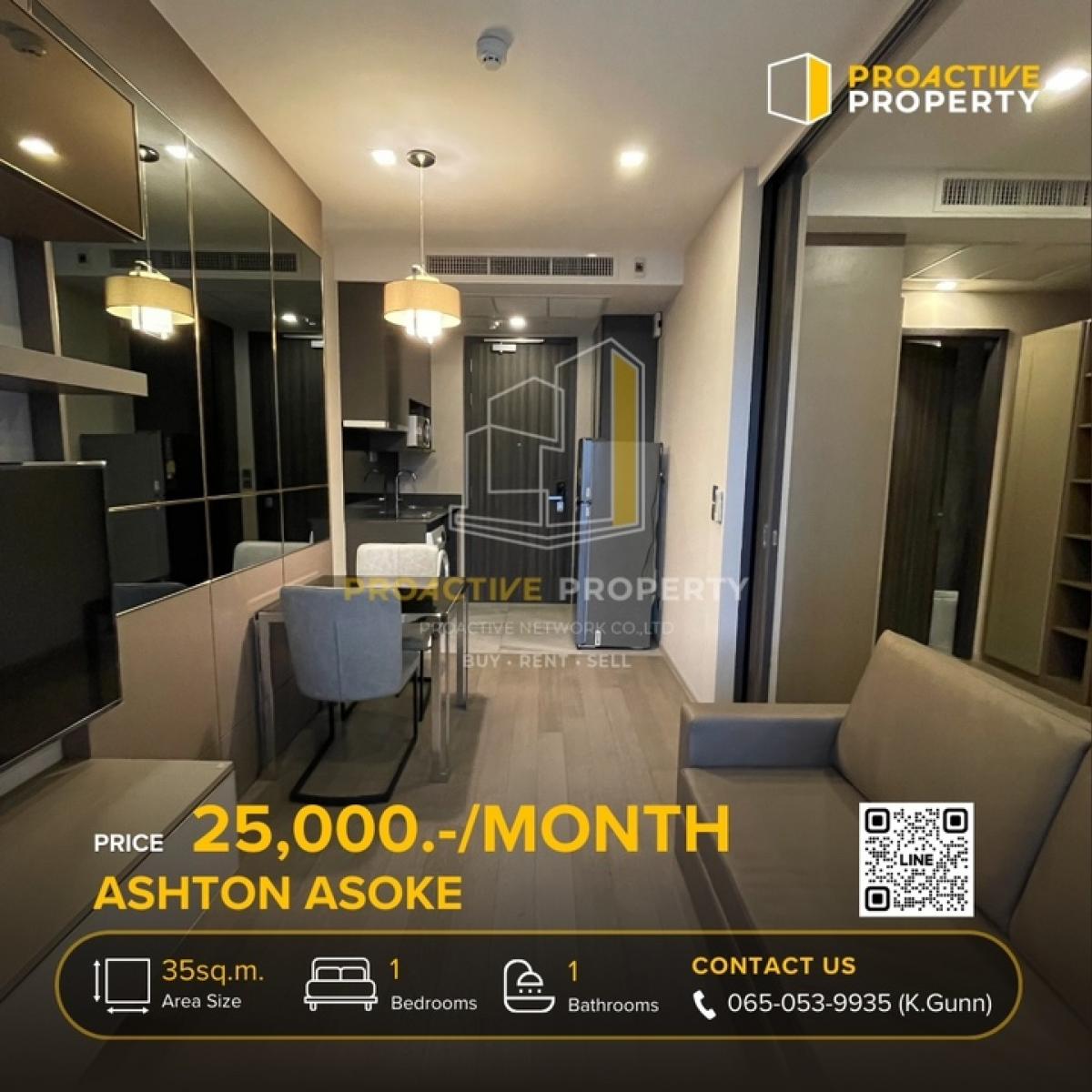 ให้เช่าคอนโดสุขุมวิท อโศก ทองหล่อ : Rent 1BR Fully Furnished Ready to move Call 065-053-9935 Gunn