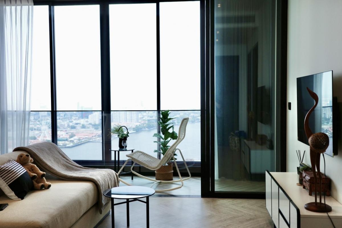 ให้เช่าคอนโดวงเวียนใหญ่ เจริญนคร : 📢👇Relaxing by the river with river view, nice decoration, fully furnished , near Icon Siam,  ready to move in