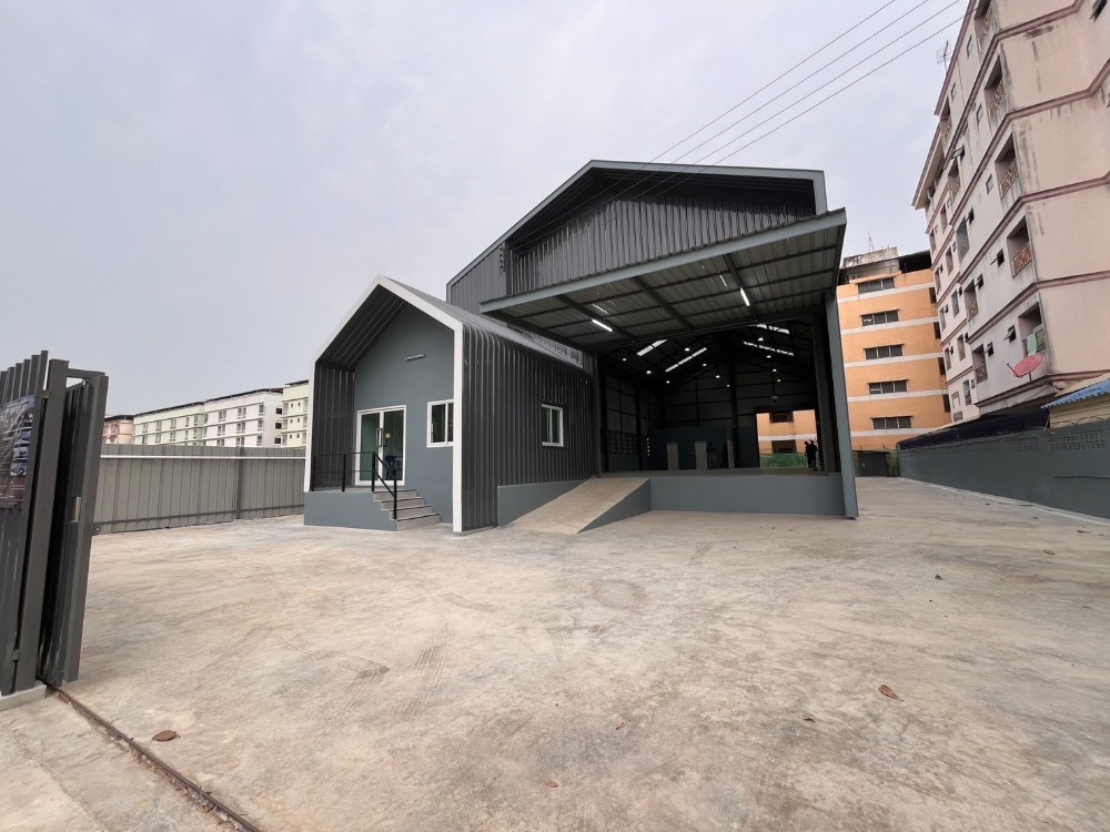 For RentWarehousePathum Thani,Rangsit, Thammasat : 📣 Warehouse + office for rent, usable area 740 sq m., Khlong 1, Soi Samat, good location near Nava Nakhon, Thai Market, purple layout ❗🔥