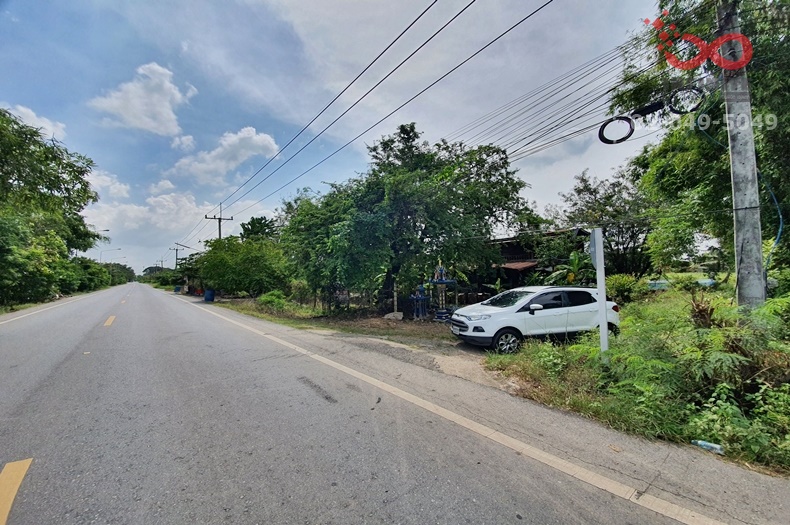 For SaleLandPathum Thani,Rangsit, Thammasat : Empty land for sale, 3 rai, 1 ngan, 24.6 square wah, along Khlong Chet Road. Rangsit-Nakhon Nayok Road