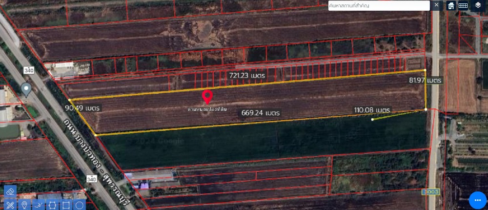 For SaleLandNonthaburi, Bang Yai, Bangbuathong : Urgent sale, cheapest, 35 rai of land, next to Bang Bua Thong-Suphanburi Road (340), inbound to Bangkok, Sai Noi, Nonthaburi Province.