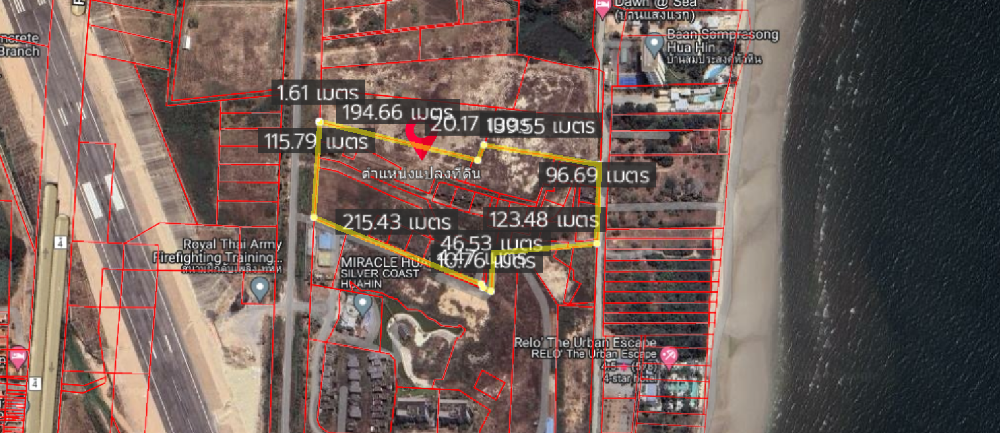 For SaleLandCha-am Phetchaburi : Land near the sea, Cha-am, only 150 meters from the sea / 19 rai (for sale) COF506