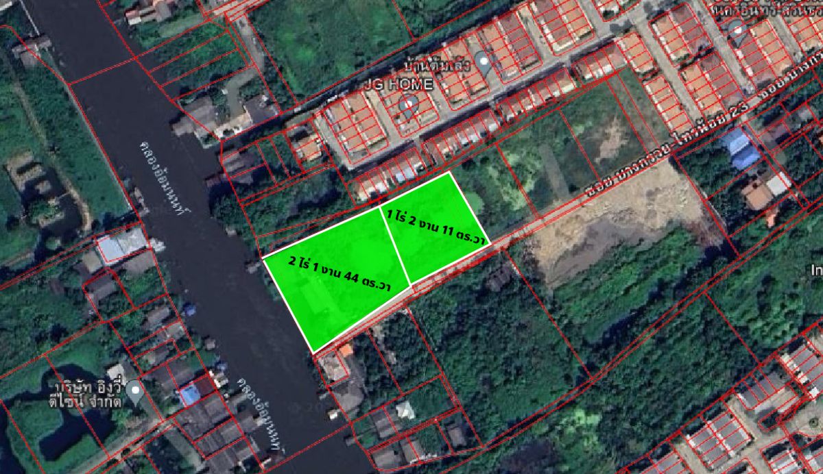 For SaleLandRama5, Ratchapruek, Bangkruai : Land for sale in Bang Kruai, Sai Noi, good location, convenient travel, next to Om Non Canal.
