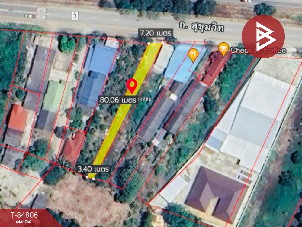 For SaleLandRayong : Empty land for sale, area 2 ngan, 24.8 square meters, Taphong, Rayong.