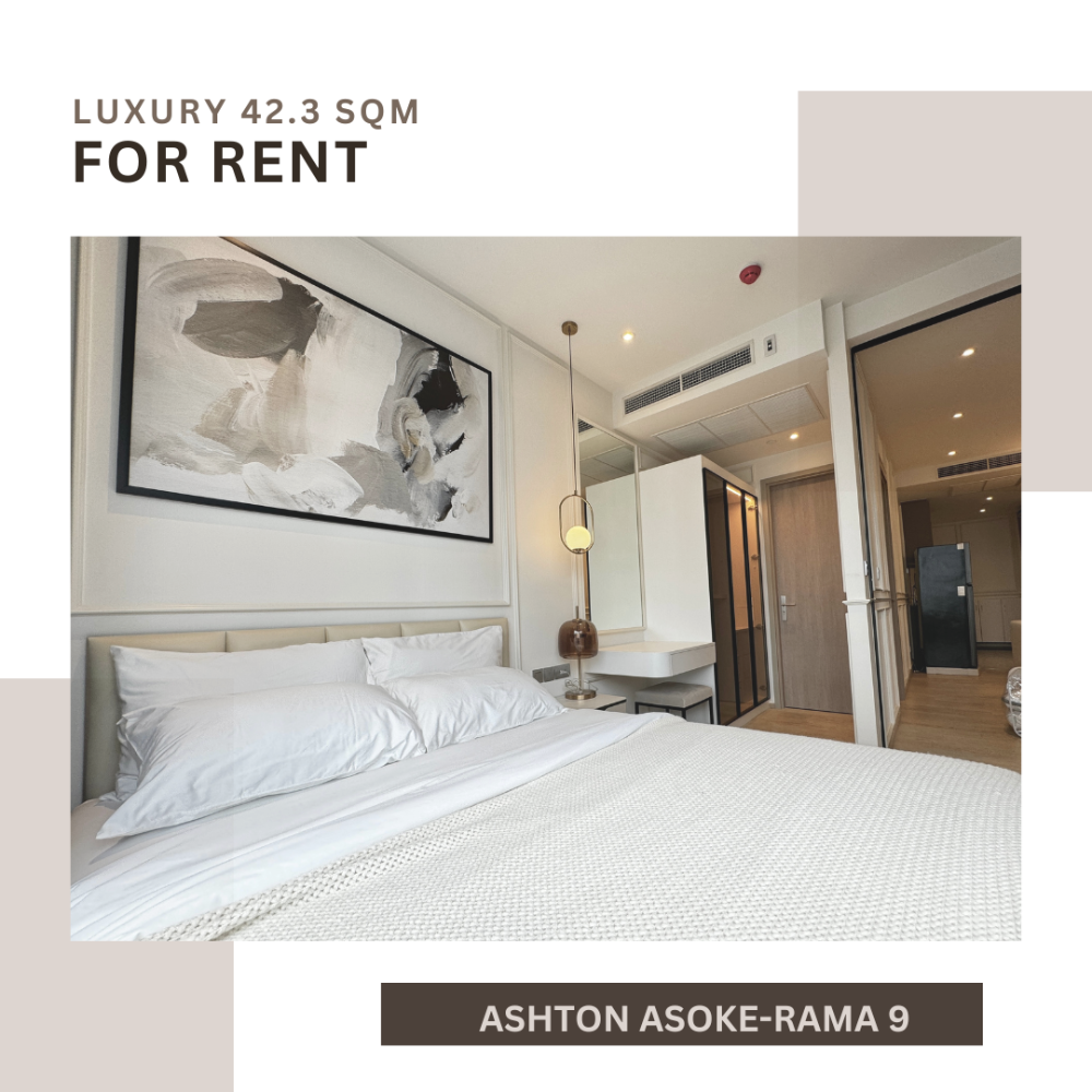 For RentCondoRama9, Petchburi, RCA : Luxury L sized one bedroom with a clear view at Ashton Asoke Rama 9