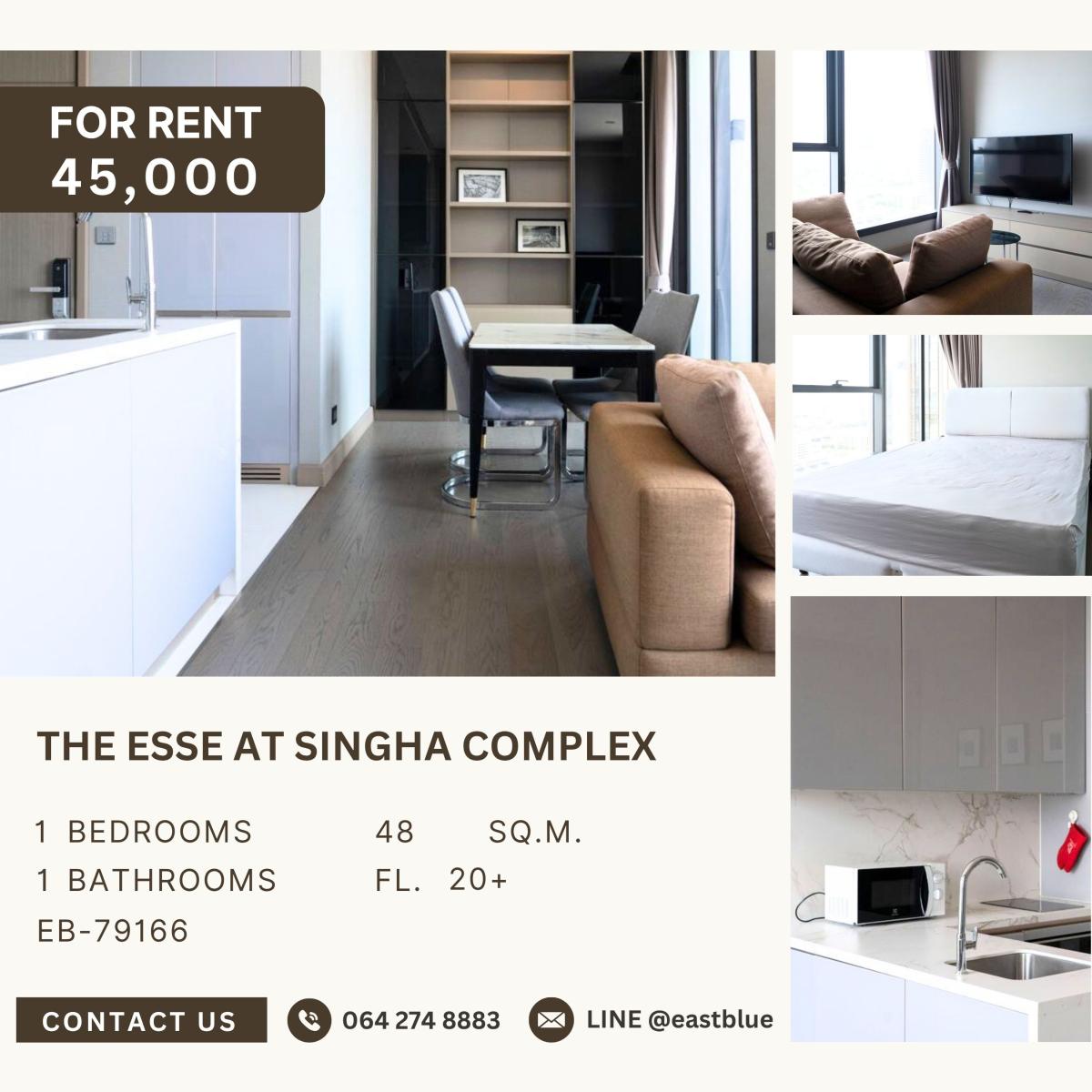 ให้เช่าคอนโดพระราม 9 เพชรบุรีตัดใหม่ RCA : THE ESSE at SINGHA COMPLEX, 1 bed, 45000 per month