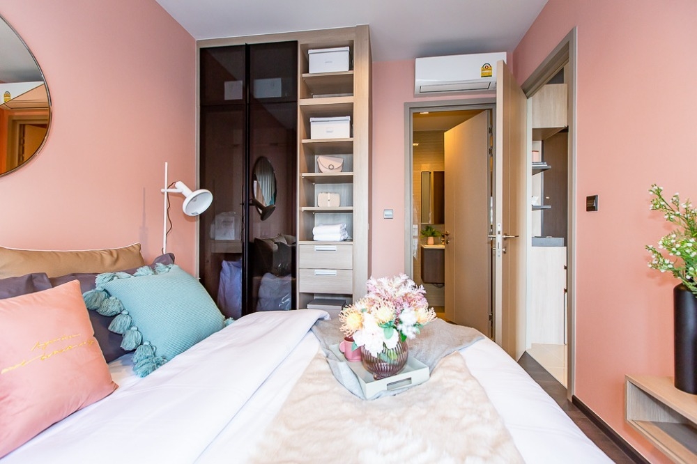 For SaleCondoRama9, Petchburi, RCA : S-LAS122 Condo for sale, The Line Asoke-Ratchada, 18th floor, size 35 sq m., 1 bedroom, 1 bathroom, 5.511 million 064-959-8900