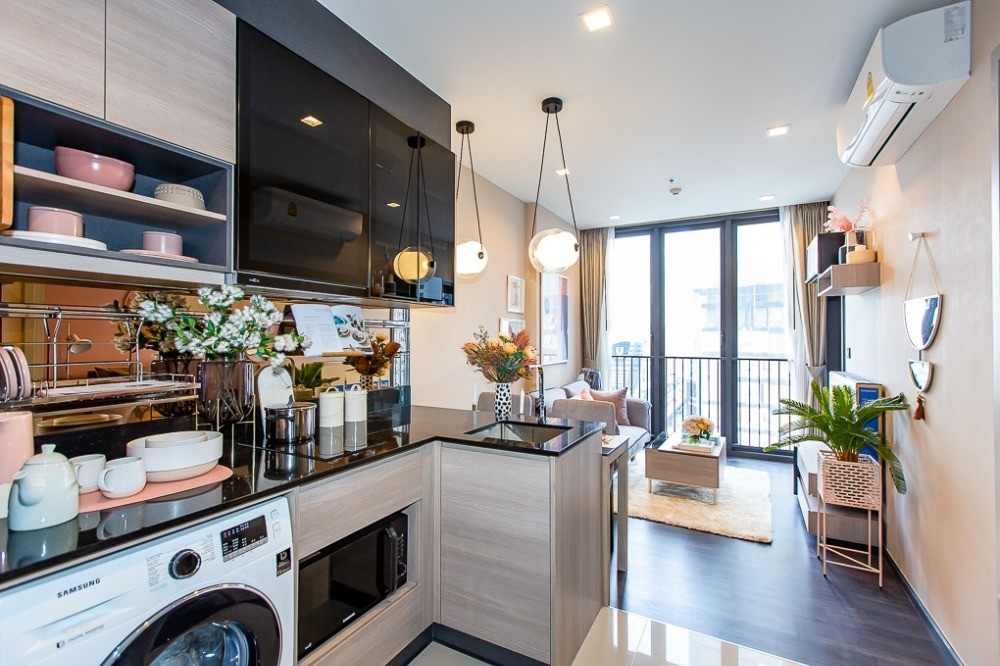 For SaleCondoRama9, Petchburi, RCA : S-LAS122 Condo for sale, The Line Asoke-Ratchada, 18th floor, size 35 sq m., 1 bedroom, 1 bathroom, 5.511 million 064-959-8900