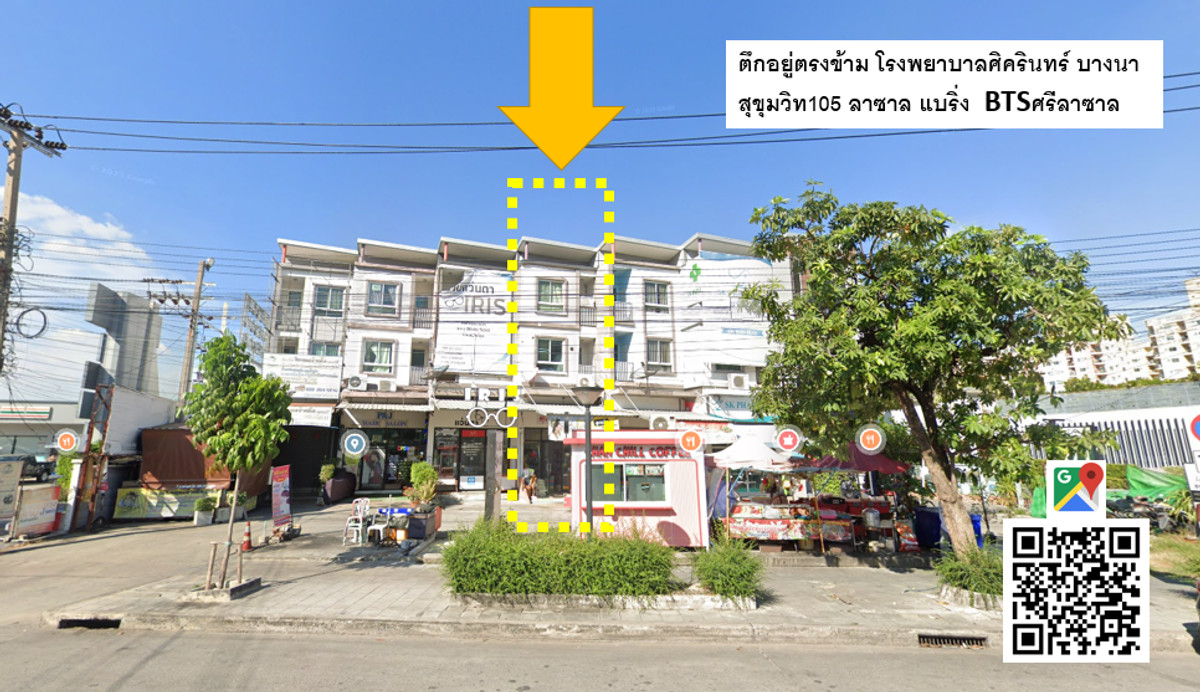 For RentShop HouseBangna, Bearing, Lasalle : 1 commercial building for rent, opposite Sikarin Hospital, good location (urgent promotion price)