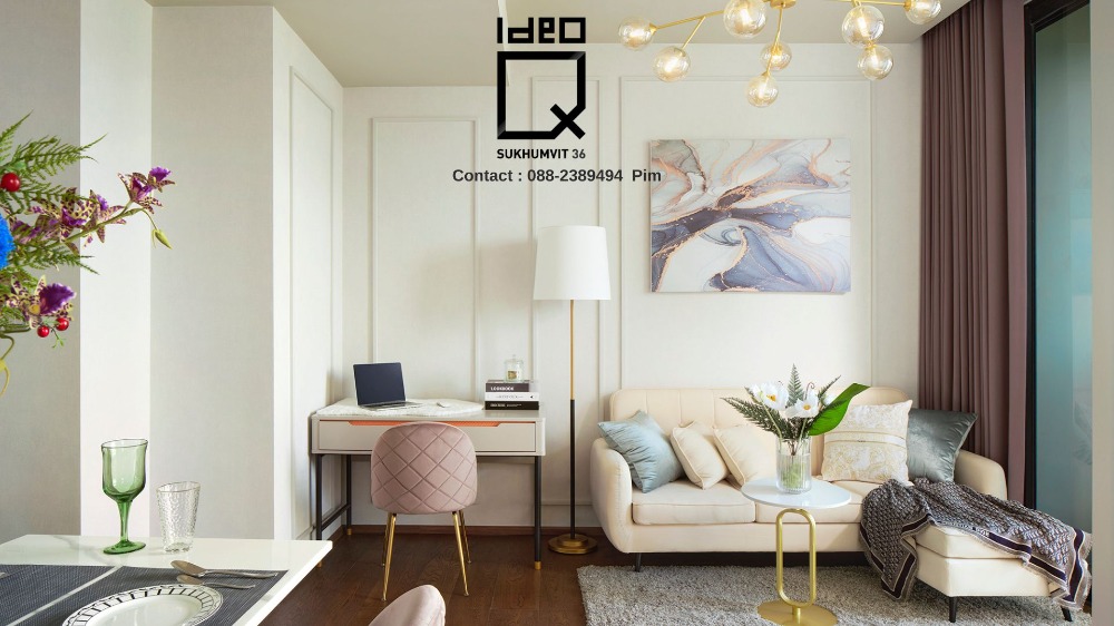 ขายคอนโดสุขุมวิท อโศก ทองหล่อ : Ideo Q Sukhumvit 36 1 bed plus 46 ตรม. วิวหลักล้าน ราคาเพียง 7.89 พร้อมข้อเสนอพิเศษอีกมากมาย ติดต่อ ฝ่ายขาย 088-2389494 พิม