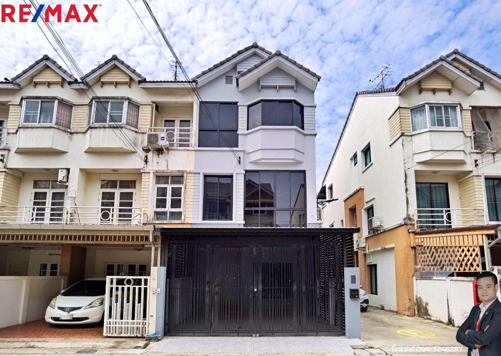 For SaleTownhomeNonthaburi, Bang Yai, Bangbuathong : Townhome Prachachuen Ngamwongwan, 3 floors, corner unit, Vision Ville 4 (Vision Ville 4), Soi Samakkhi 34, area 30 sq m. Renovated, very beautiful. Ready to move in