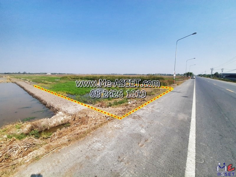 For SaleLandPathum Thani,Rangsit, Thammasat : Land for sale next to concrete road, Khlong Sip area, Bueng Thong Lang, Lam Luk Ka, Pathum Thani: near Wat Na Pa Pong: 24-3-41 rai: CODE NN-91333