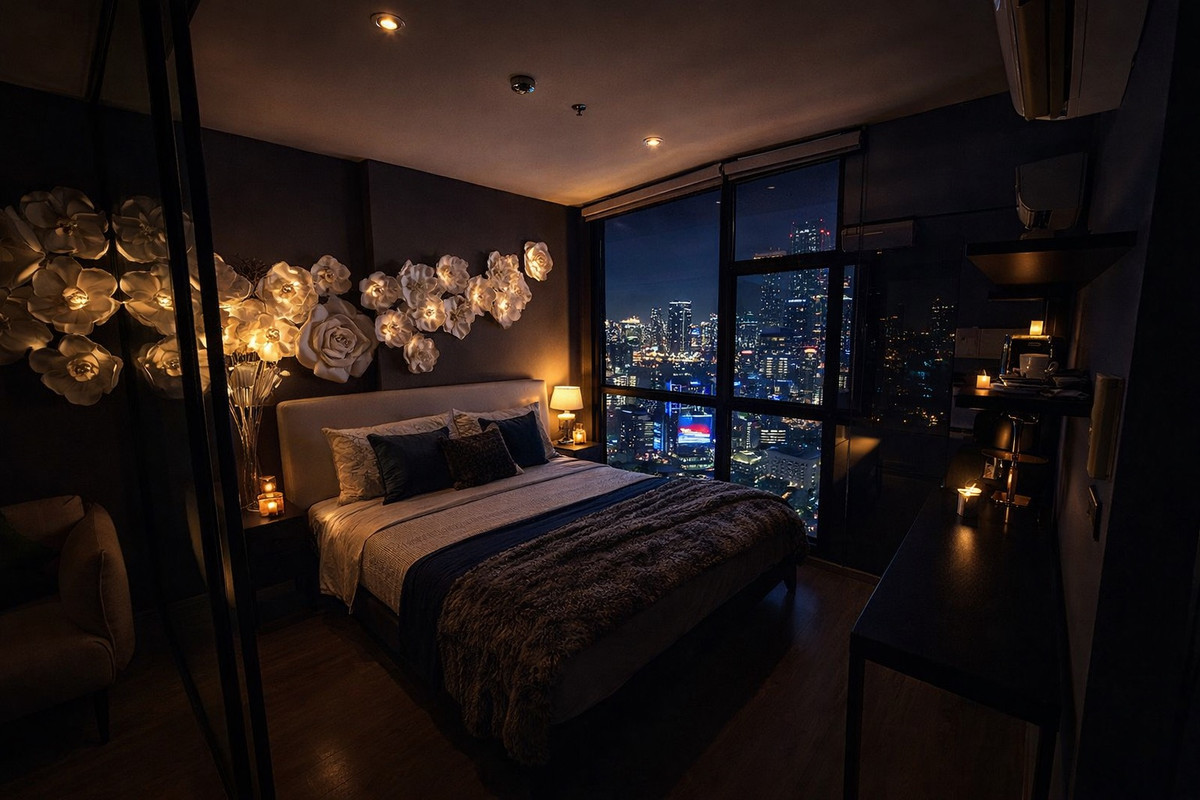 For RentCondoSukhumvit, Asoke, Thonglor : Rhythm Ekkamai  next to BTS Ekkamai ,1 bed with fully furnished and high quality electric appliences!