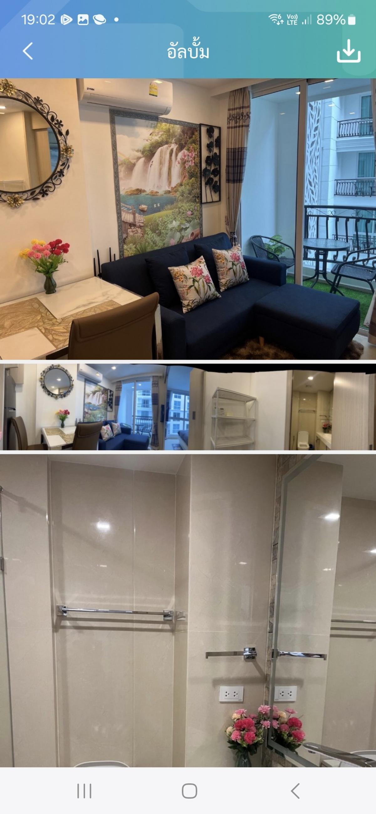 For SaleCondoPattaya, Bangsaen, Chonburi : Beautiful condo, selling below cost Condo in the heart of South Pattaya, Soi Kho Phai 4, size 1 bedroom, 1 bathroom, City Garden Olympus Condo.
