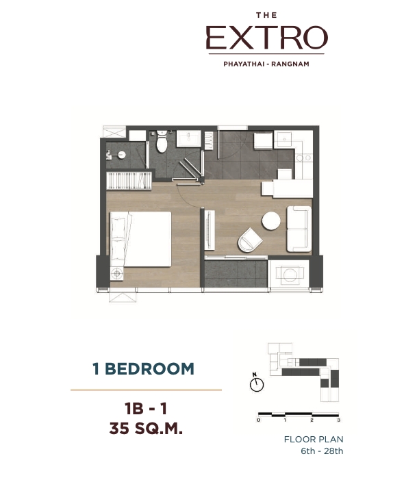 For SaleCondoRatchathewi,Phayathai : 🔥 Best Price Deal! 🔥 THE EXTRO Phayathai - Rangnam 1 Bedroom | 1 Bathroom | 35 SQ.M. 💥 Starting from only 7.59 MB   📞 Call now: 081-983-6625