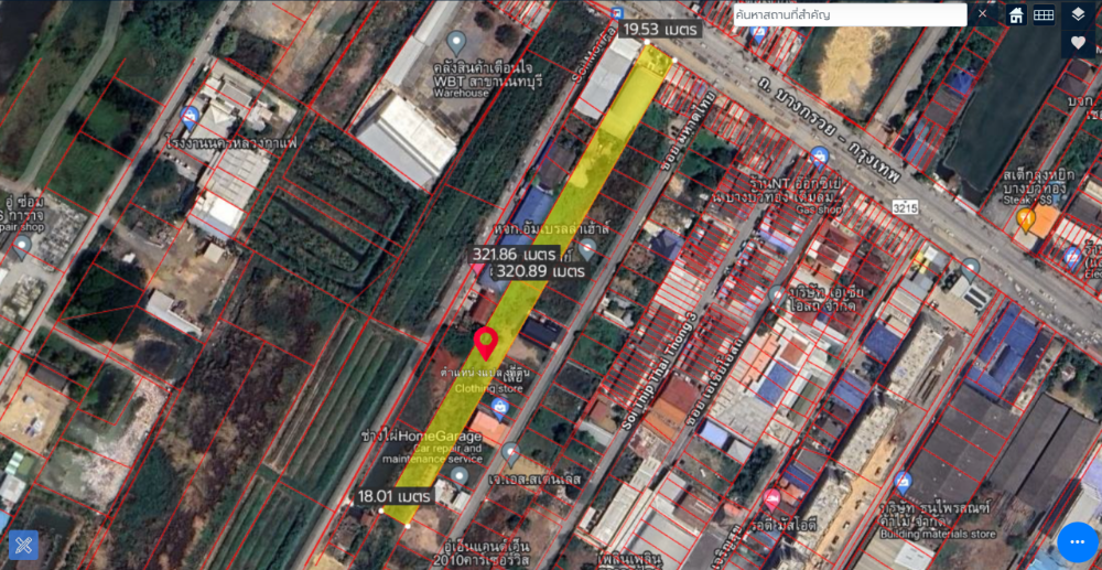 For SaleLandNonthaburi, Bang Yai, Bangbuathong : Land for sale with buildings, 4 rai, next to Bang Kruai-Sai Noi Road, Bang Bua Thong, suitable for a showroom, business, factory, warehouse.