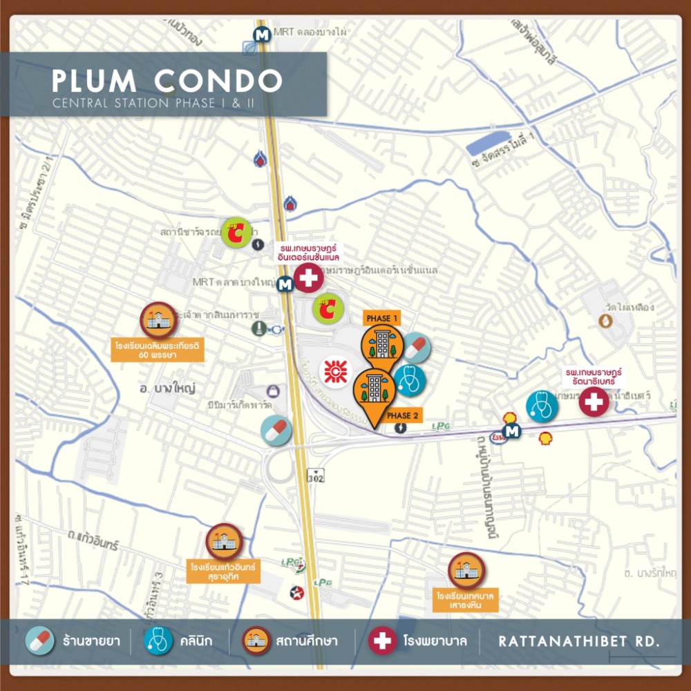 For RentCondoNonthaburi, Bang Yai, Bangbuathong : Status as shown in the cover photo**Room available. Newly renovated** For rent, Plum Condo Central Station Phase 2, new condition, beautiful view, if you want to stay, talk to us. *There is a washing machine SN490.64.819