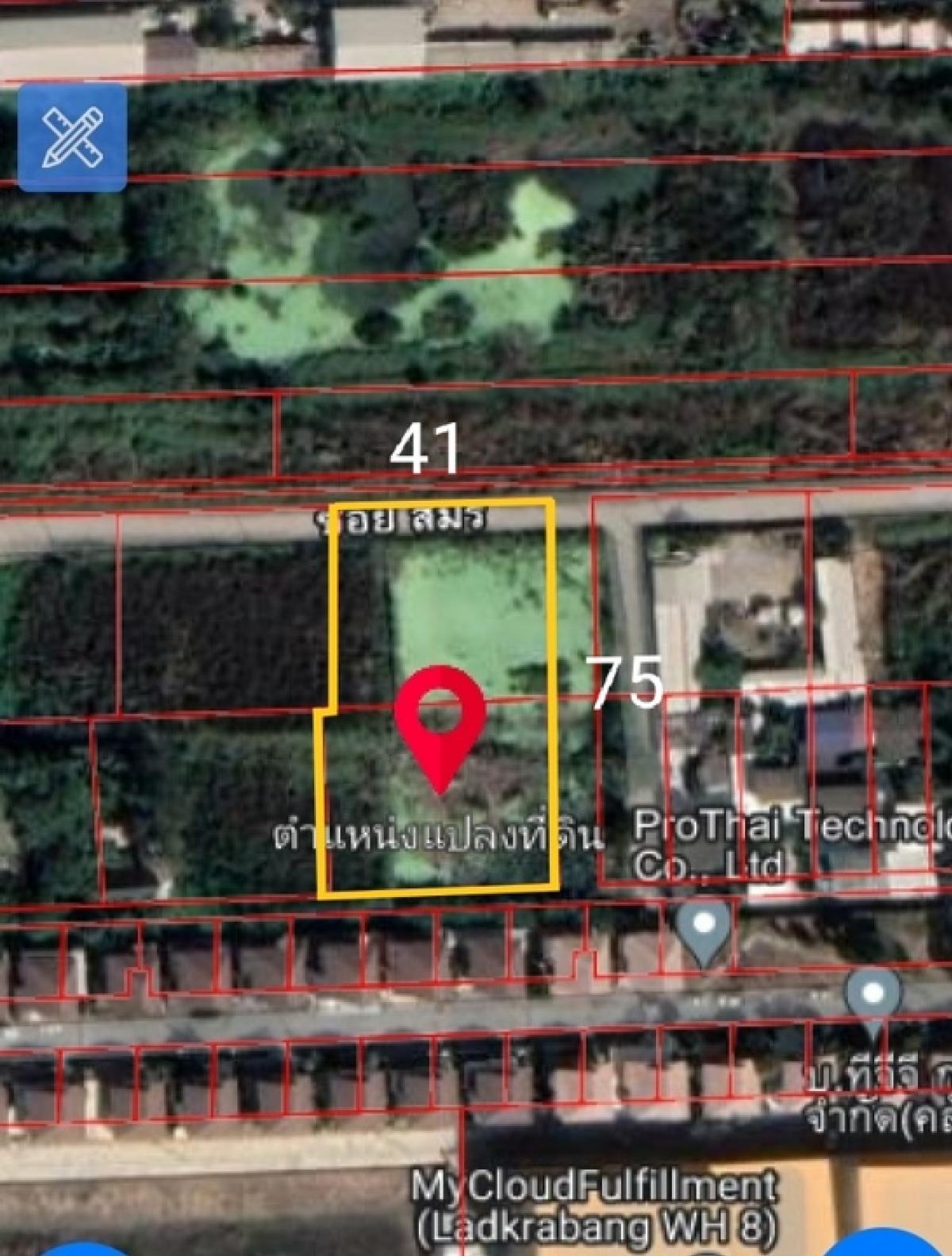 For SaleLandLadkrabang, Suwannaphum Airport : Empty land for sale, area 2 rai, Soi Samon, Phatthana Chonburi Road 3, Khlong Song Ton Nun Subdistrict, Lat Krabang District, Bangkok.