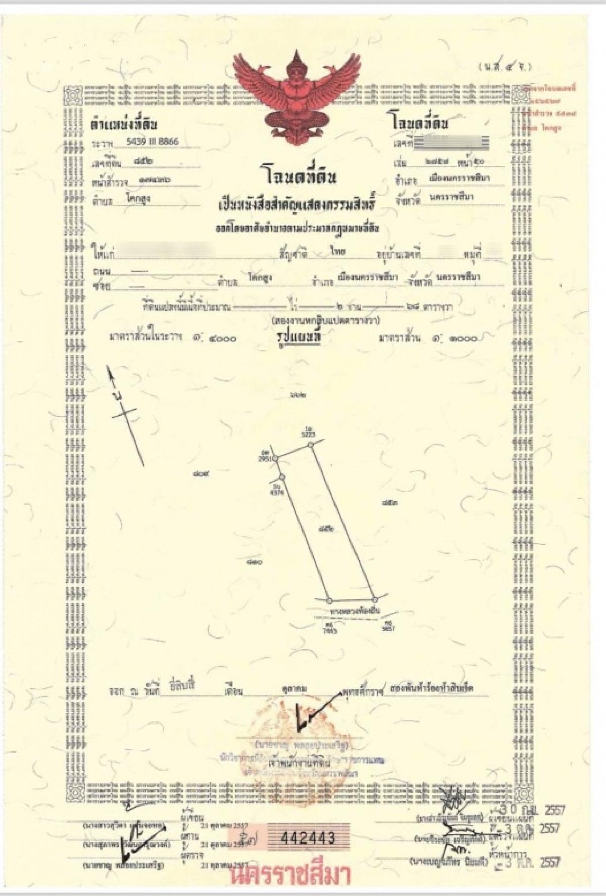 ขายที่ดินโคราช นครราชสีมา : ที่ดินลดราคาถูกมาก ใกล้โรงเรียนวัดสว่างอารมณ์ ต.โคกสูง จ.นครราชสีมา