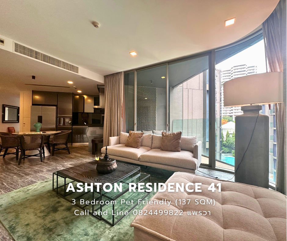 For RentCondoSukhumvit, Asoke, Thonglor : 3 Bedrooms for rent at Ashton Residence 41 Near BTS Phrom Phong Connect to EM District