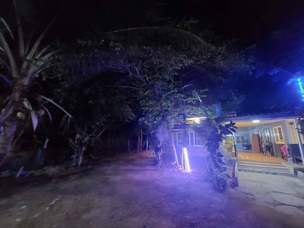 For RentHouseNakhon Pathom : Bang Pla Resort, Bang Len District, Nakhon Pathom Province) Single-storey corner house for rent. - The atmosphere in the garden is shady, making an office 50 sq m.
