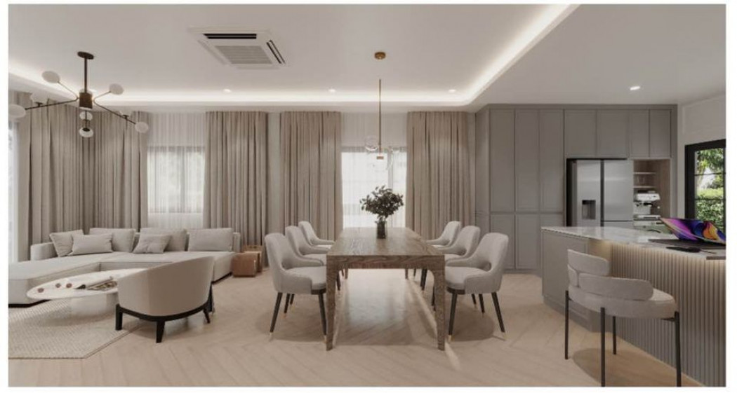 For RentHouseBangna, Bearing, Lasalle : Single house for rent, Centro Bangna, new house with a large garden, 4 bedrooms, separate maids room