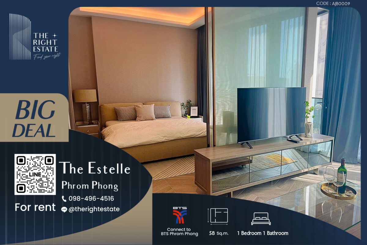For RentCondoSukhumvit, Asoke, Thonglor : 🌿 The Estelle Phrom Phong 🌿 Nice room!! fully furnished 🛏 1 Bed 1 Bath 58 Sq.m near BTS Phrom Phong