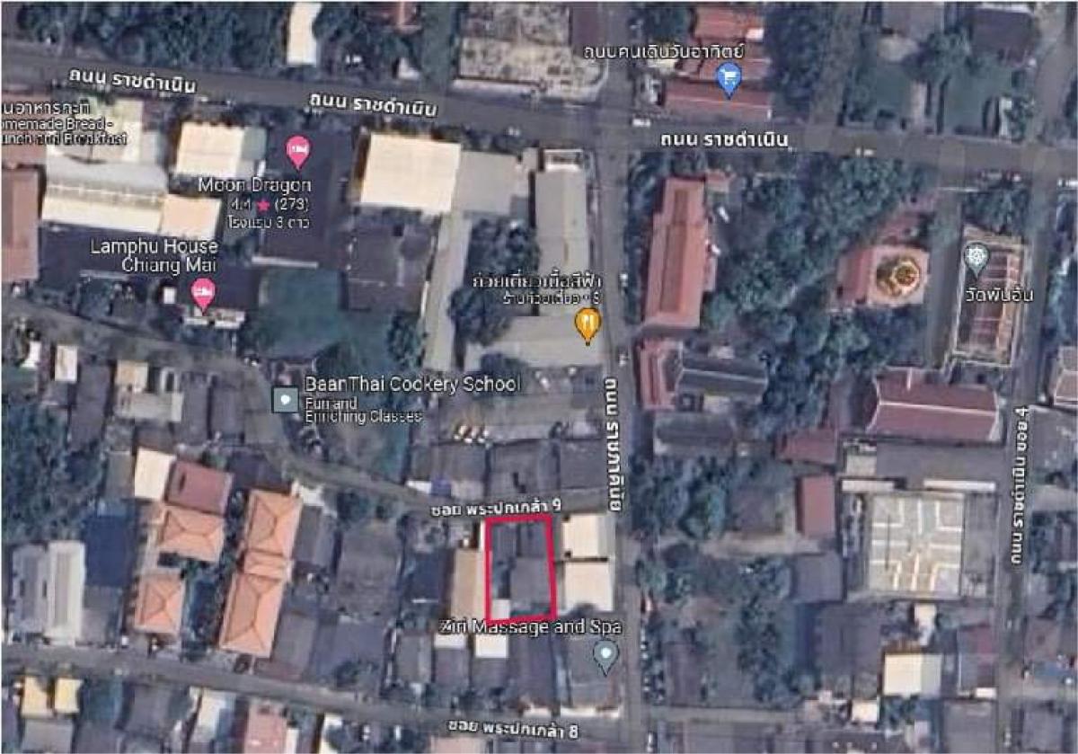 For SaleLandChiang Mai : Land for sale, area 125 sq m, with 4 old houses in the Chiang Mai moat.