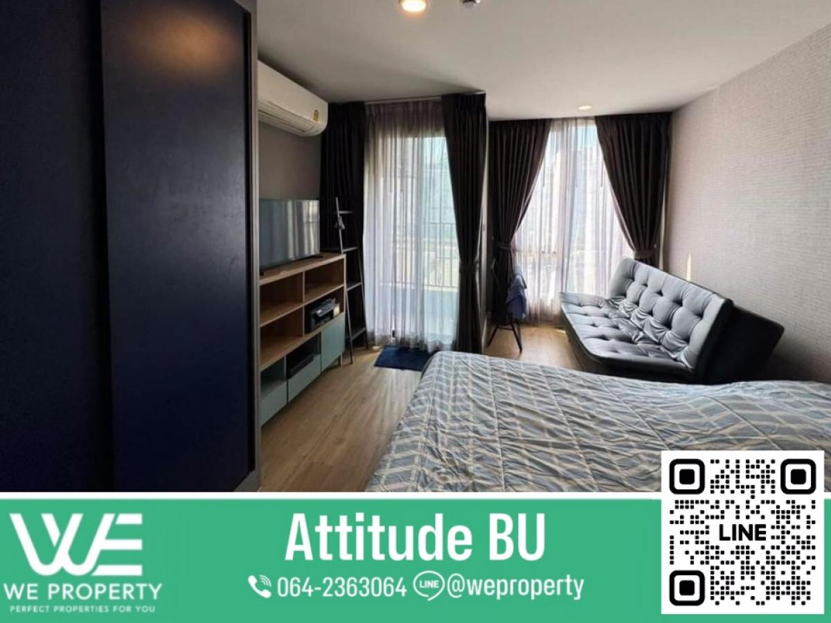 For SaleCondoPathum Thani,Rangsit, Thammasat : Fully furnished, good price⭐Attitude BU, Bangkok University