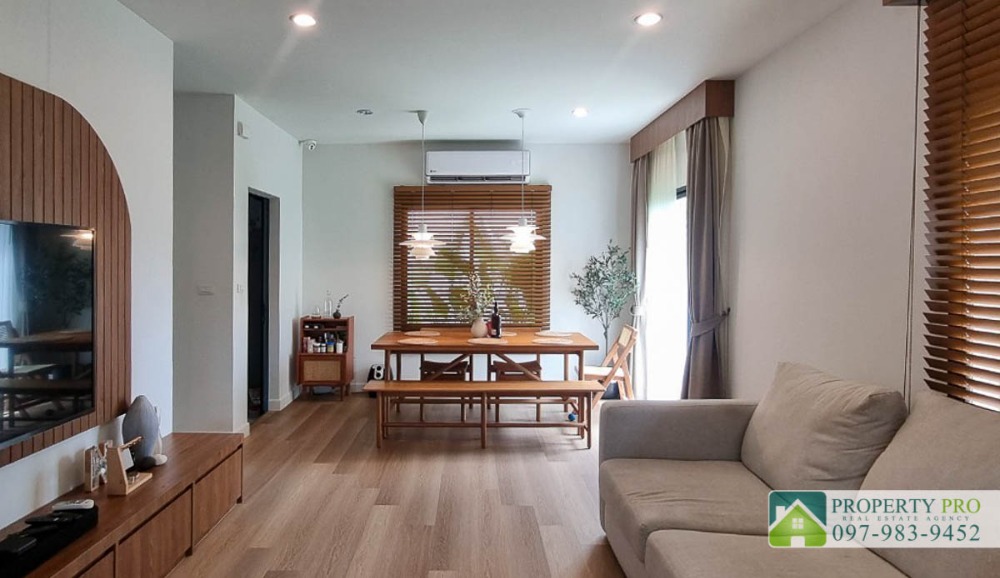 For SaleHouseBangna, Bearing, Lasalle : House for Sale Burasiri Bangna, 3 bedroom 50 sqw 113 sqm Fully Furnished Near Bang Bo, Bang Phli, Assumption University : EL24S-035