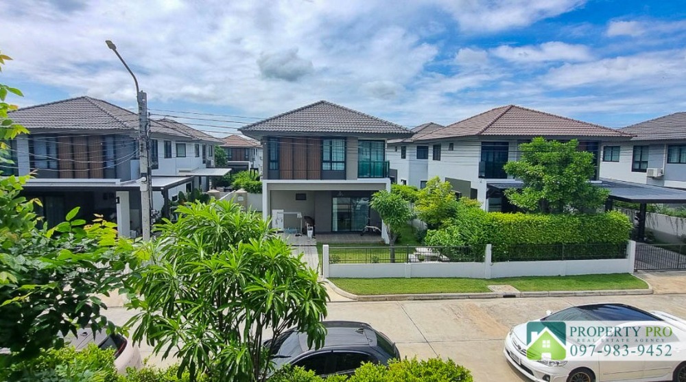 For SaleHouseBangna, Bearing, Lasalle : House for Sale Burasiri Bangna, 3 bedroom 50 sqw 113 sqm Fully Furnished Near Bang Bo, Bang Phli, Assumption University : EL24S-035