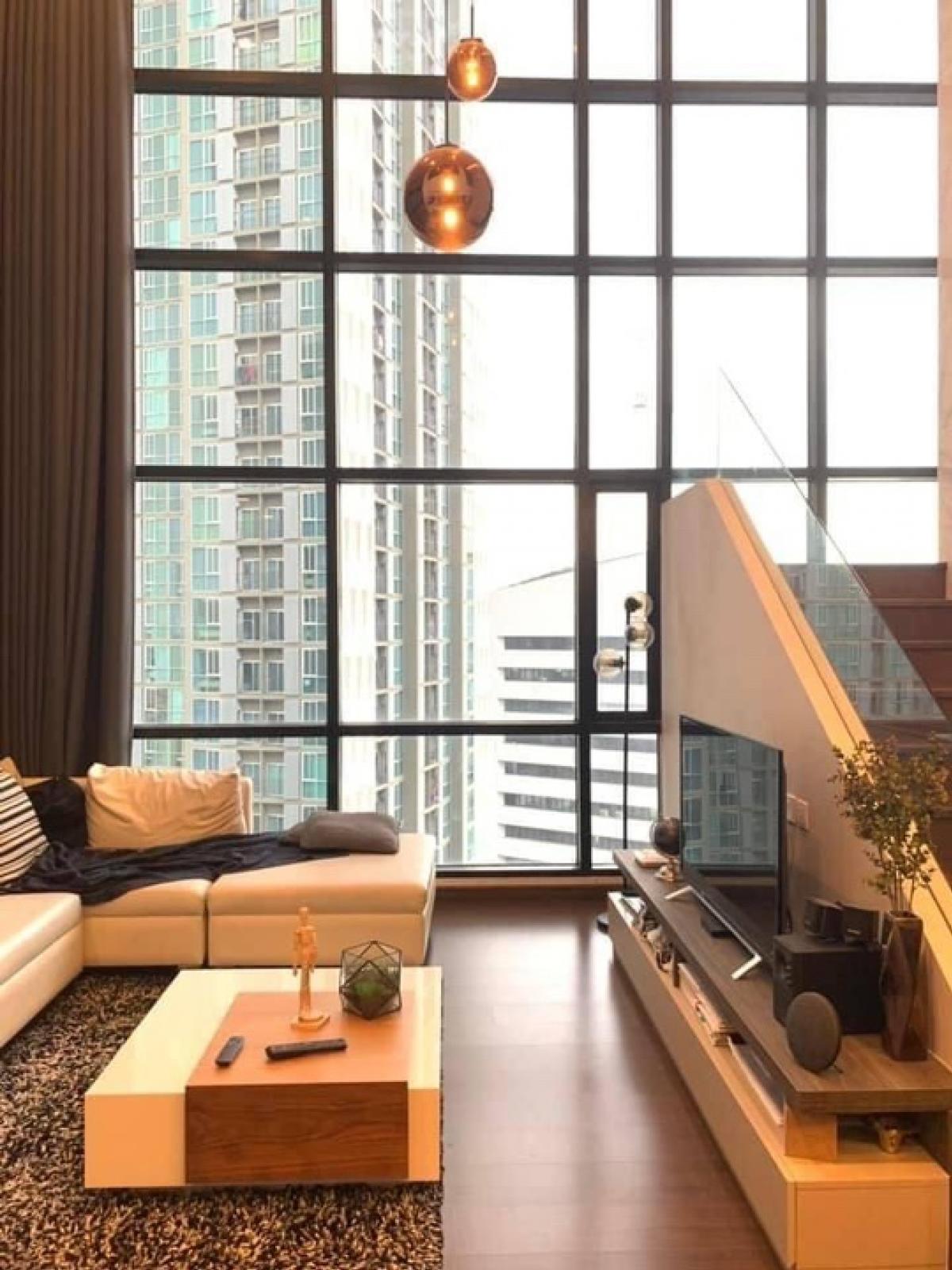 ขายคอนโดรัชดา ห้วยขวาง : 📢Duplex 3 beds at Ivy Ampio for rent / sale, near The Street, Central Rama 9, fully furnished, ready to move in